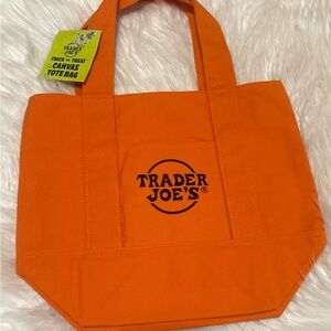 NEW!Trader Joe's Orange Canvas Tote Bag